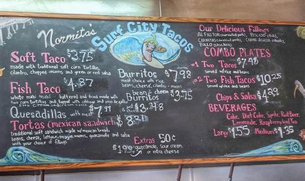 Normita's Surf City Taco Menu: Best Tacos in Surf City! Learn to Surf & Skate: A Beginner's Step-by-Step Guide Normita's Surf City Taco Menu: Best Tacos in Surf City! | Learn to Surf & Skate: A Beginner's Step-by-Step Guide